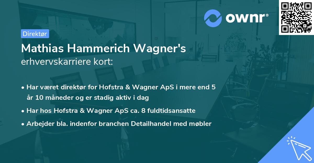 Mathias Hammerich Wagner's erhvervskarriere kort