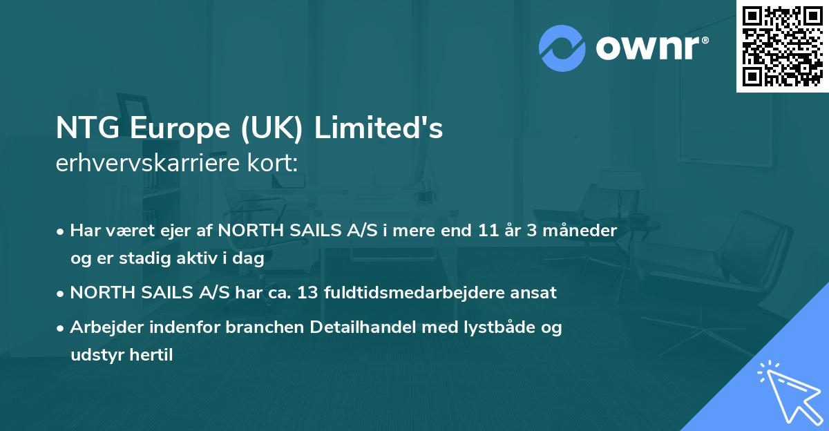 NTG Europe (UK) Limited's erhvervskarriere kort