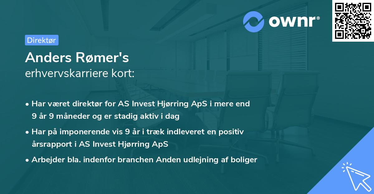 Anders Rømer's erhvervskarriere kort