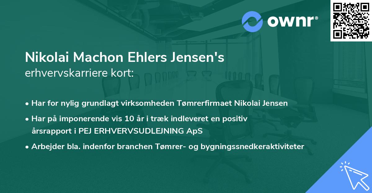 Nikolai Machon Ehlers Jensen's erhvervskarriere kort