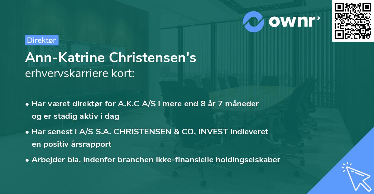 Ann-Katrine Christensen's erhvervskarriere kort