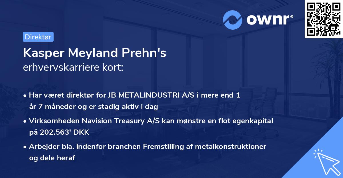 Kasper Meyland Prehn's erhvervskarriere kort