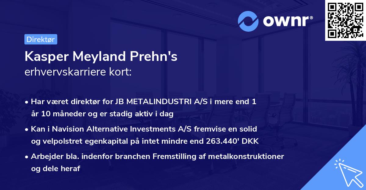 Kasper Meyland Prehn's erhvervskarriere kort
