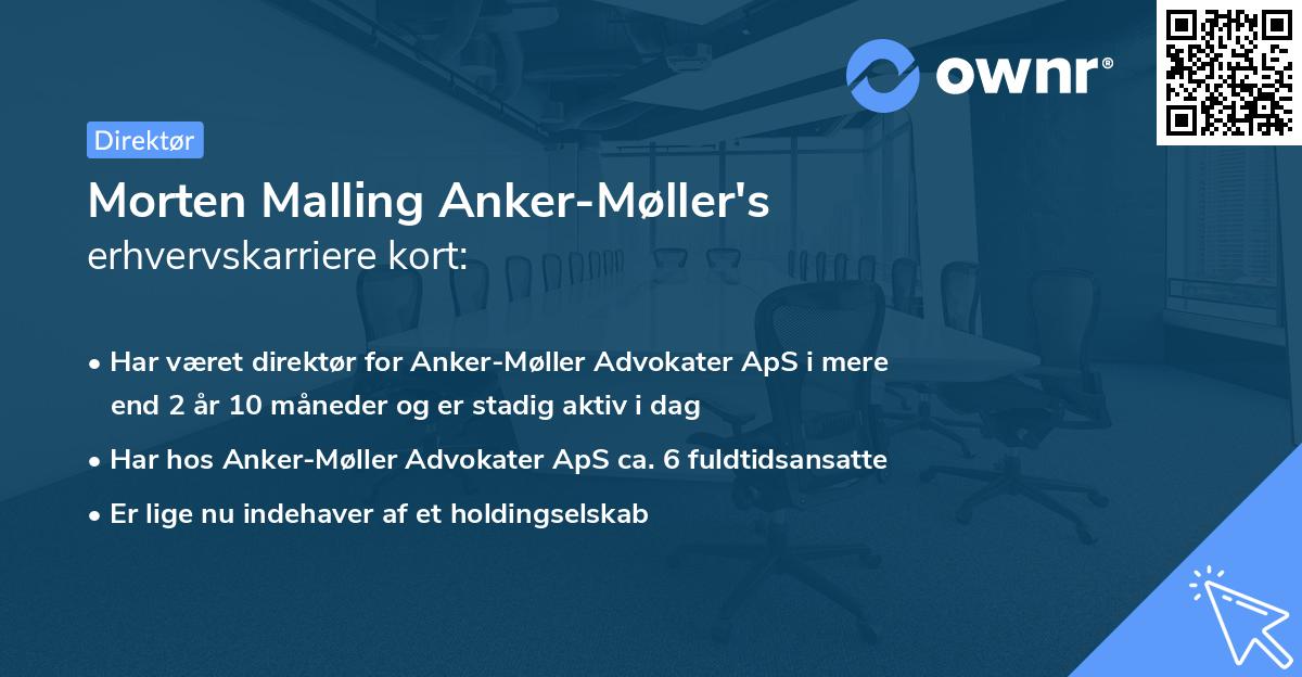 Morten Malling Anker-Møller's erhvervskarriere kort