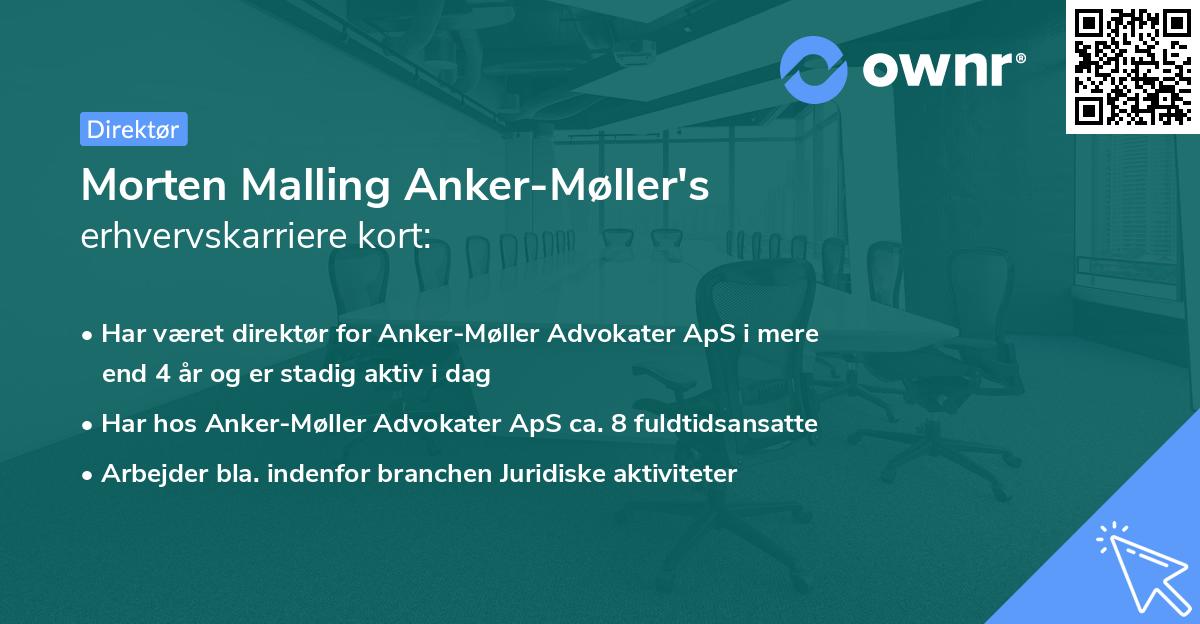 Morten Malling Anker-Møller's erhvervskarriere kort
