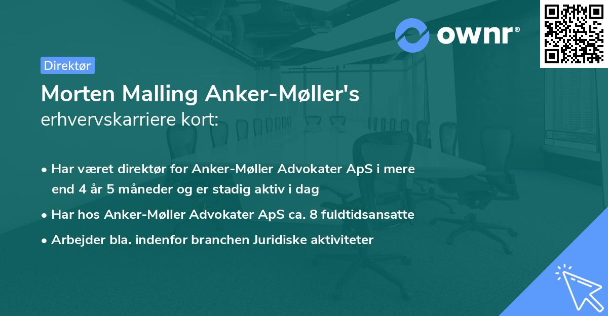 Morten Malling Anker-Møller's erhvervskarriere kort