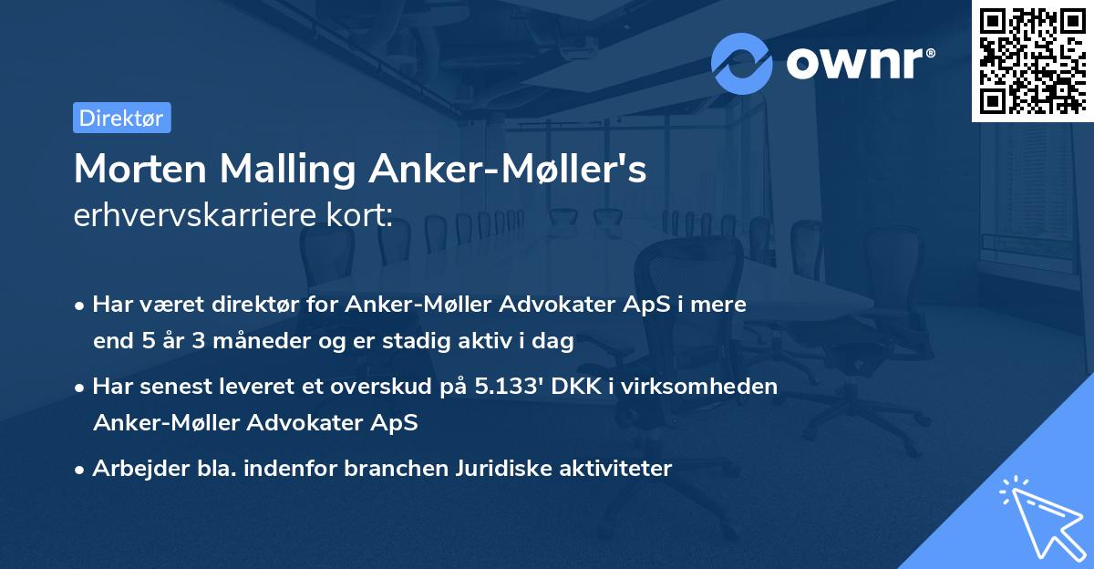 Morten Malling Anker-Møller's erhvervskarriere kort