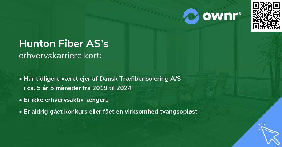 Hunton Fiber AS's erhvervskarriere kort