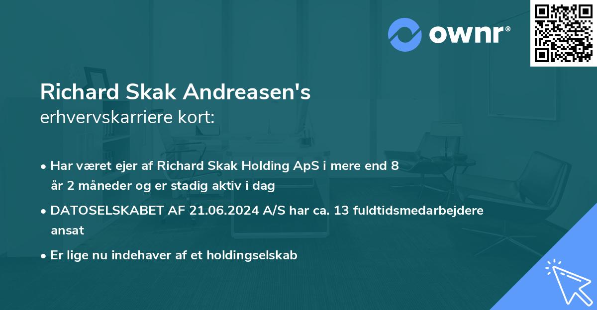 Richard Skak Andreasen's erhvervskarriere kort