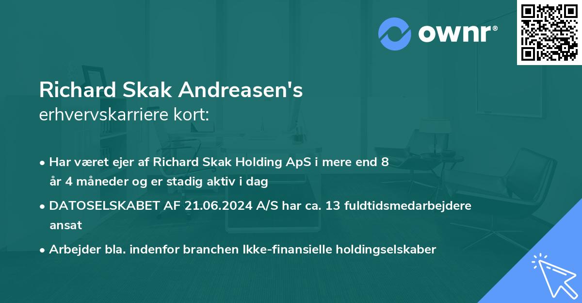 Richard Skak Andreasen's erhvervskarriere kort