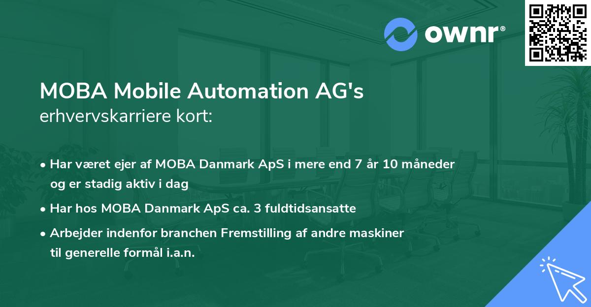 MOBA Mobile Automation AG's erhvervskarriere kort