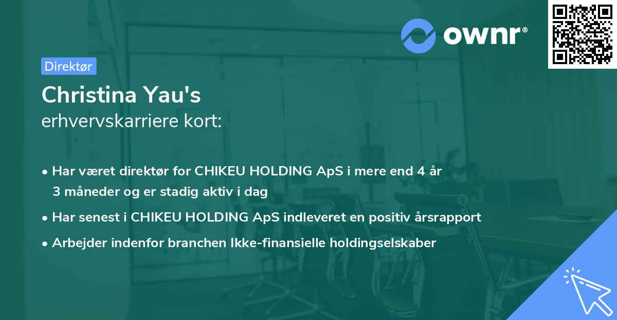 Christina Yau's erhvervskarriere kort