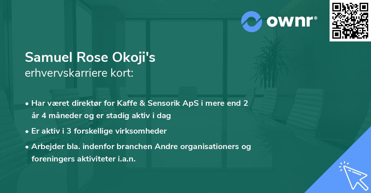 Samuel Rose Okoji's erhvervskarriere kort