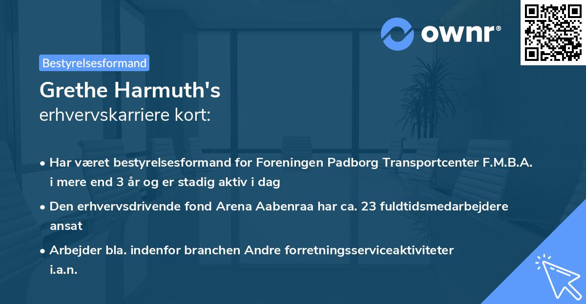 Grethe Harmuth's erhvervskarriere kort