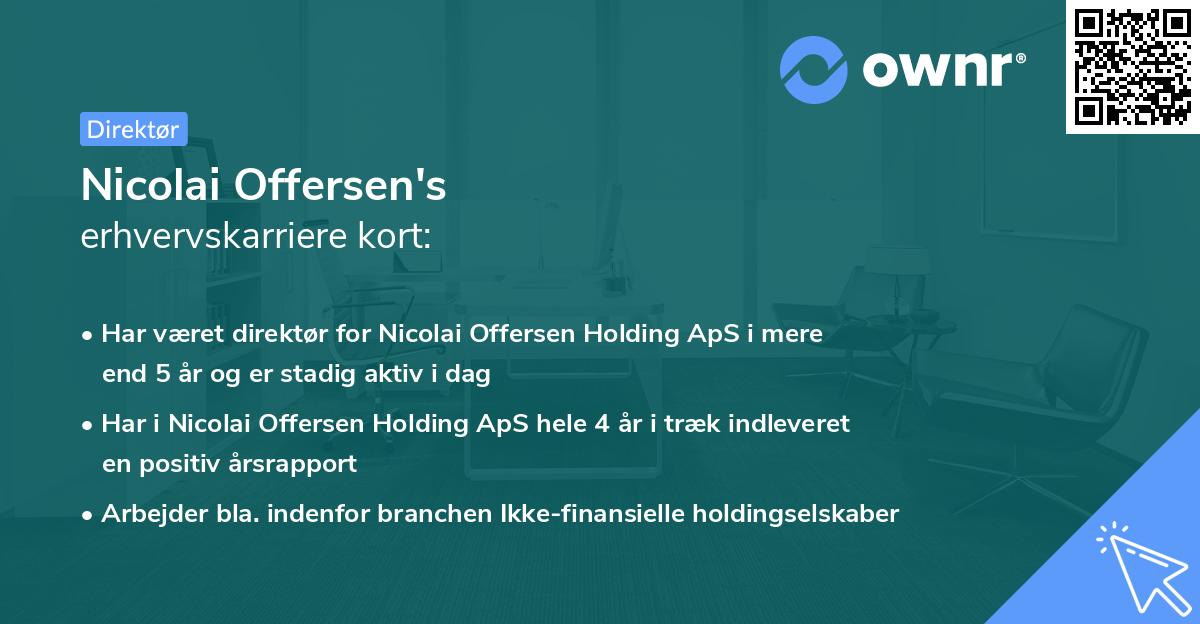 Nicolai Offersen's erhvervskarriere kort