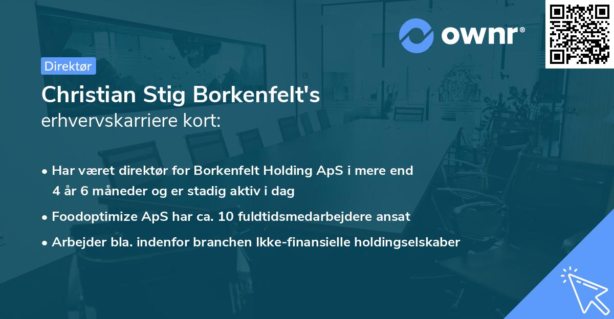 Christian Stig Borkenfelt's erhvervskarriere kort