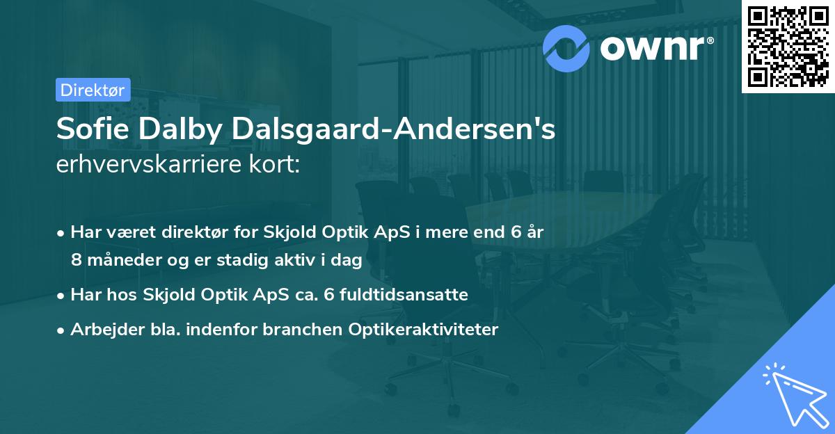 Sofie Dalby Dalsgaard-Andersen's erhvervskarriere kort