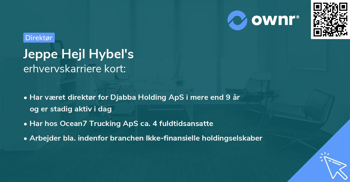 Jeppe Hejl Hybel's erhvervskarriere kort