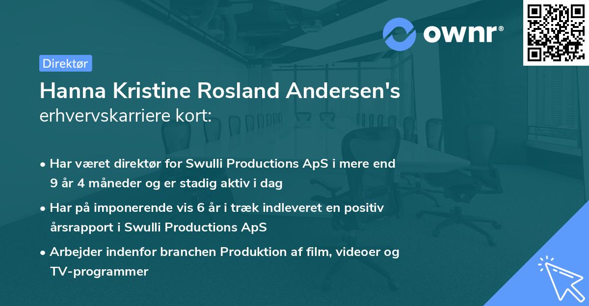 Hanna Kristine Rosland Andersen's erhvervskarriere kort
