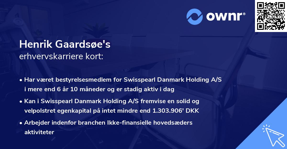 Henrik Gaardsøe's erhvervskarriere kort