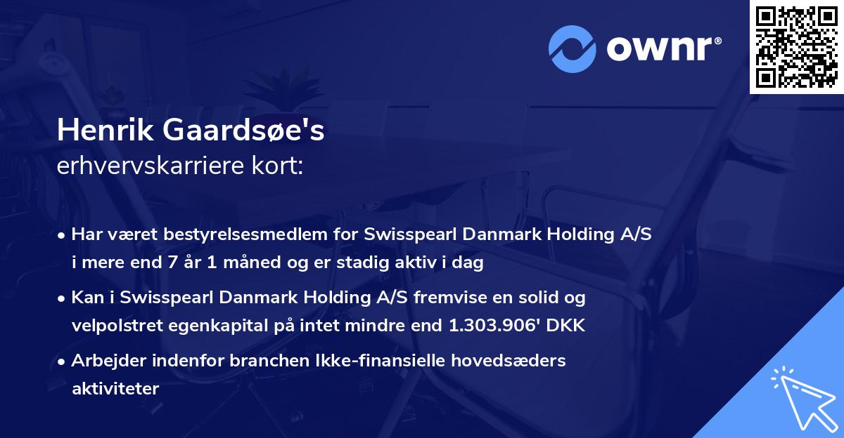 Henrik Gaardsøe's erhvervskarriere kort