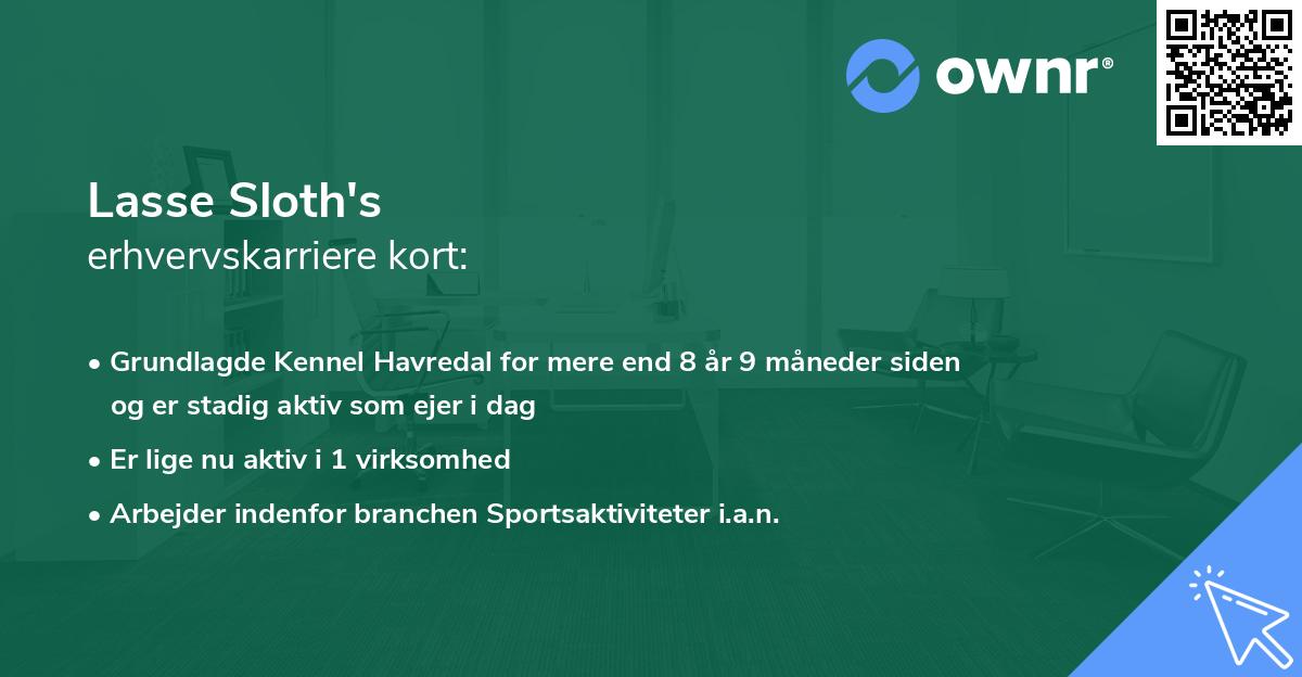 Lasse Sloth's erhvervskarriere kort