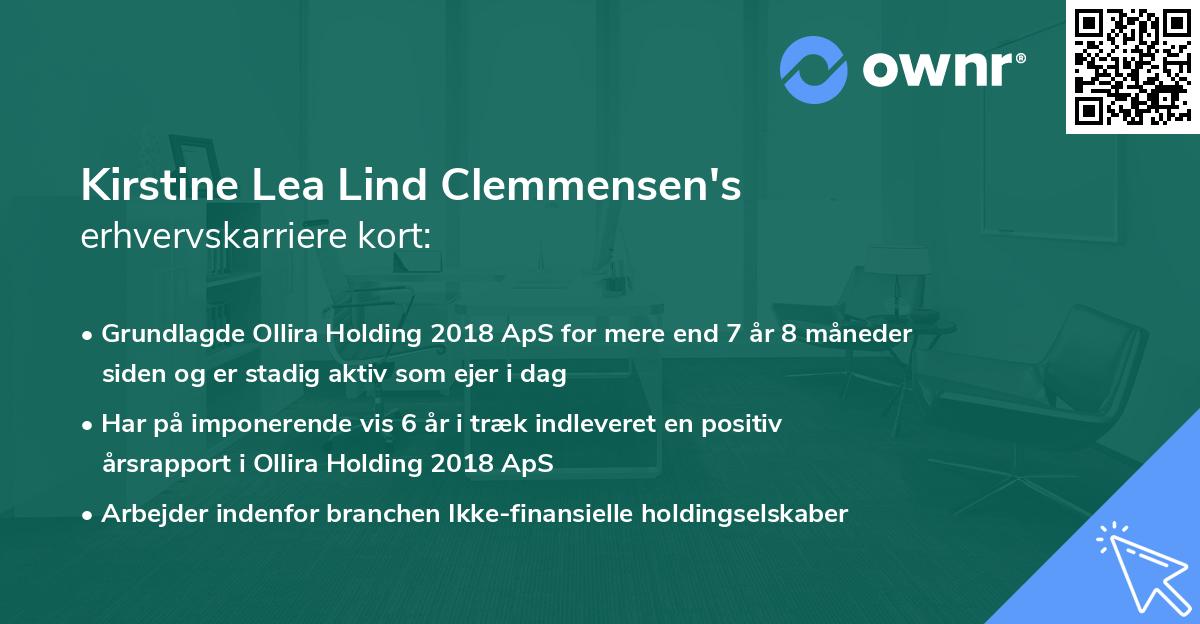 Kirstine Lea Lind Clemmensen's erhvervskarriere kort