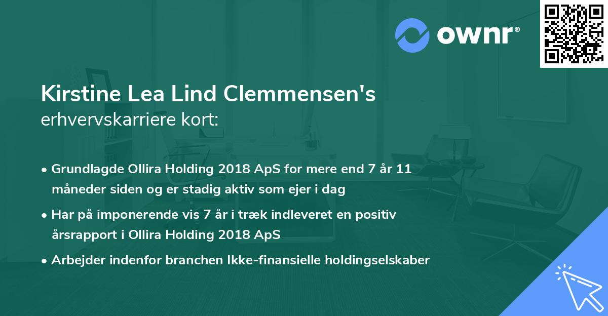 Kirstine Lea Lind Clemmensen's erhvervskarriere kort