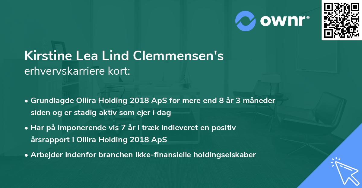 Kirstine Lea Lind Clemmensen's erhvervskarriere kort