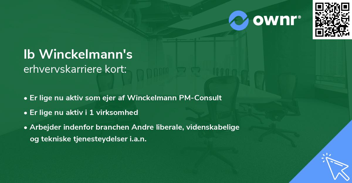 Ib Winckelmann's erhvervskarriere kort