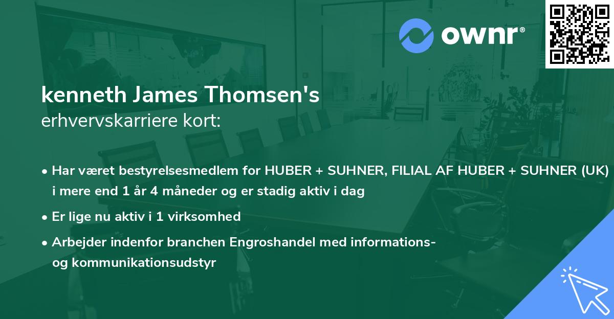 kenneth James Thomsen's erhvervskarriere kort