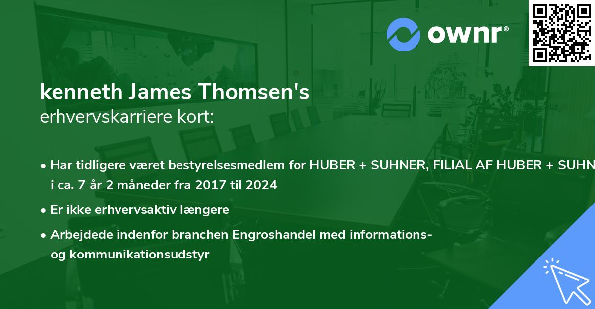 kenneth James Thomsen's erhvervskarriere kort