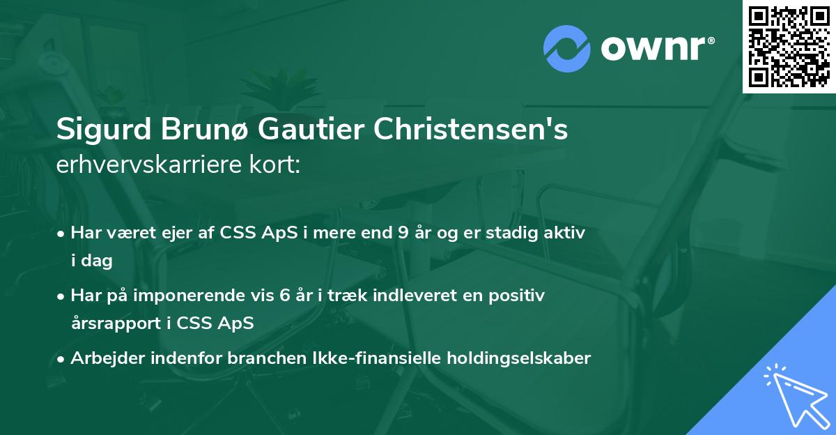Sigurd Brunø Gautier Christensen's erhvervskarriere kort