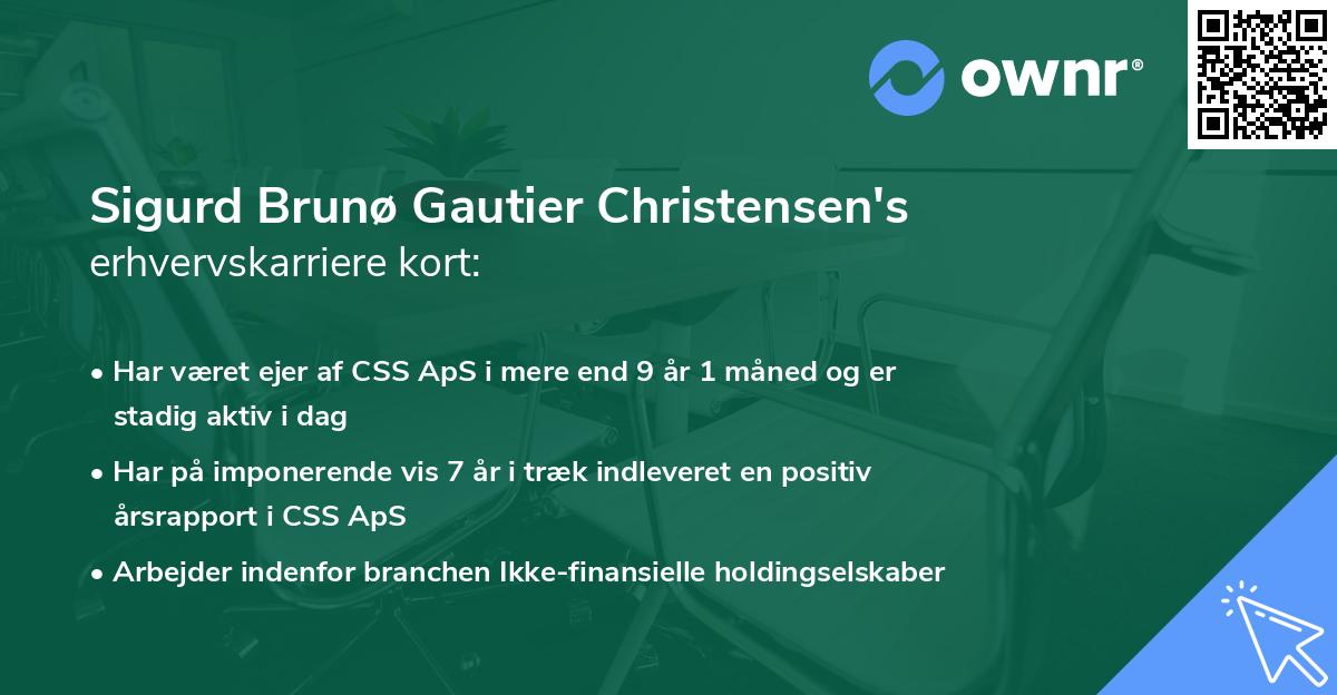 Sigurd Brunø Gautier Christensen's erhvervskarriere kort