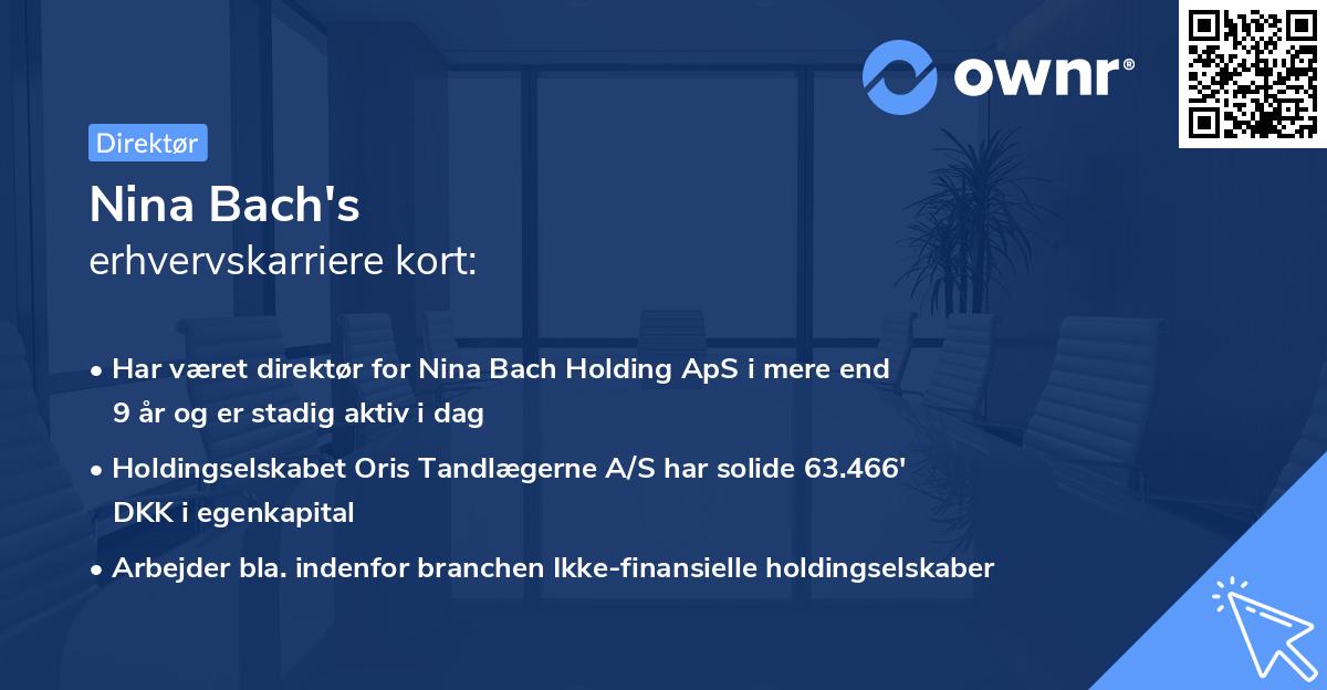 Nina Bach's erhvervskarriere kort