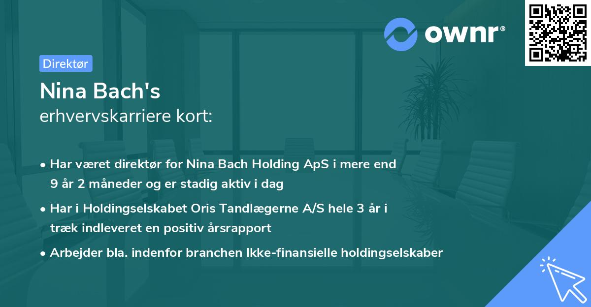 Nina Bach's erhvervskarriere kort