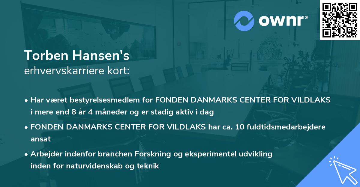 Torben Hansen's erhvervskarriere kort