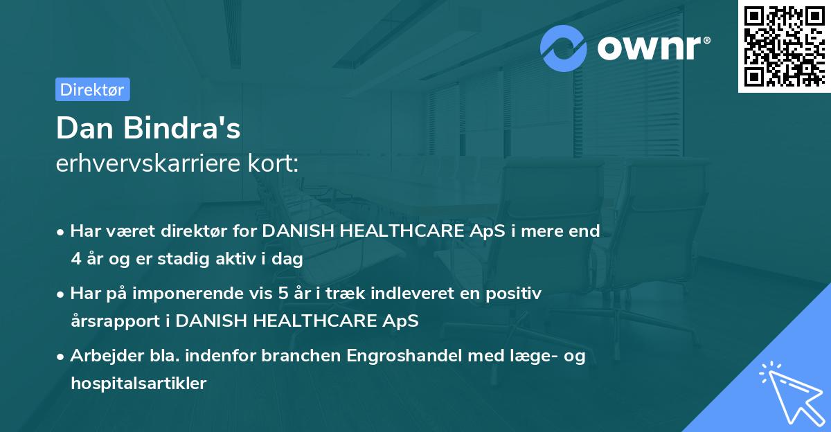 Dan Bindra's erhvervskarriere kort