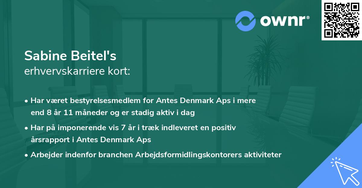 Sabine Beitel's erhvervskarriere kort