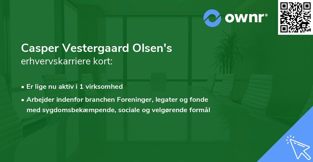 Casper Vestergaard Olsen's erhvervskarriere kort