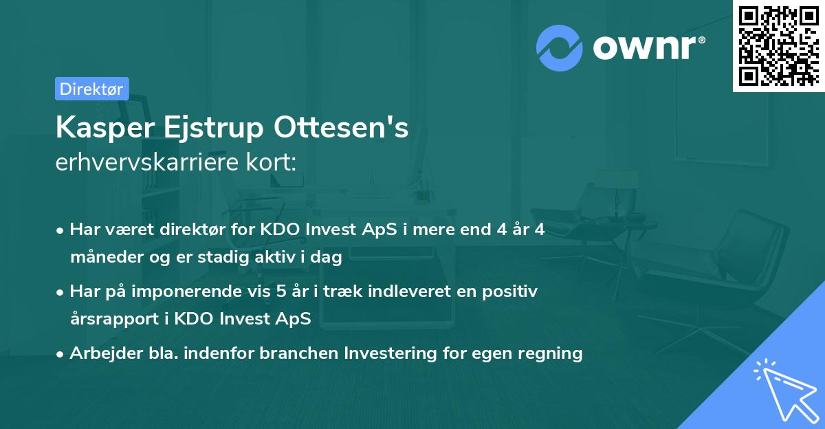 Kasper Ejstrup Ottesen's erhvervskarriere kort