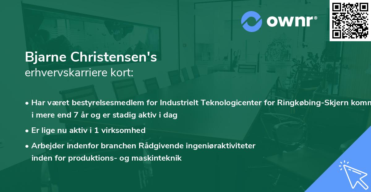 Bjarne Christensen's erhvervskarriere kort