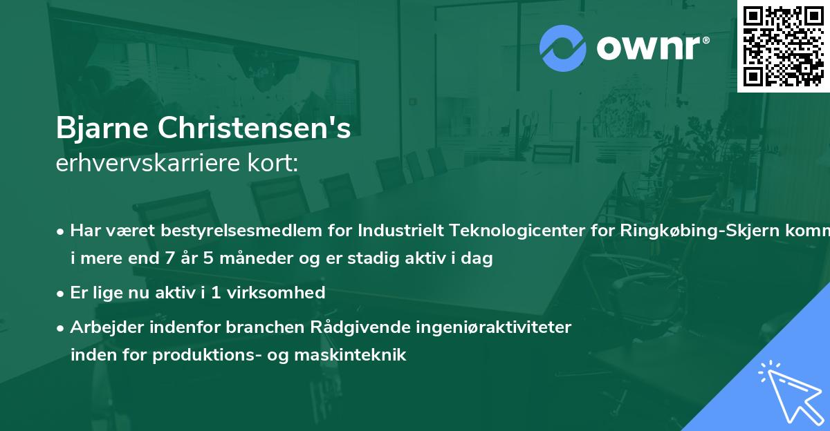 Bjarne Christensen's erhvervskarriere kort