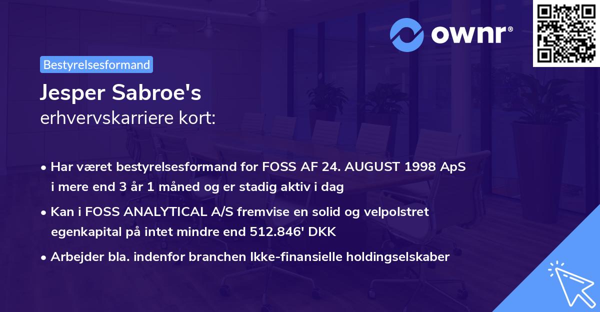 Jesper Sabroe's erhvervskarriere kort