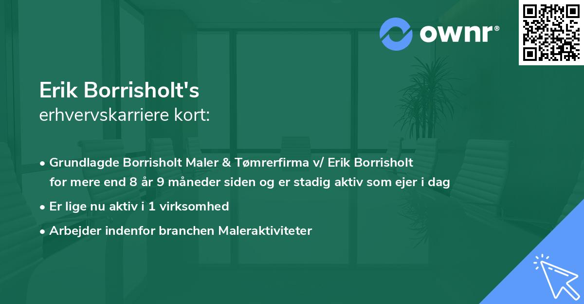 Erik Borrisholt's erhvervskarriere kort