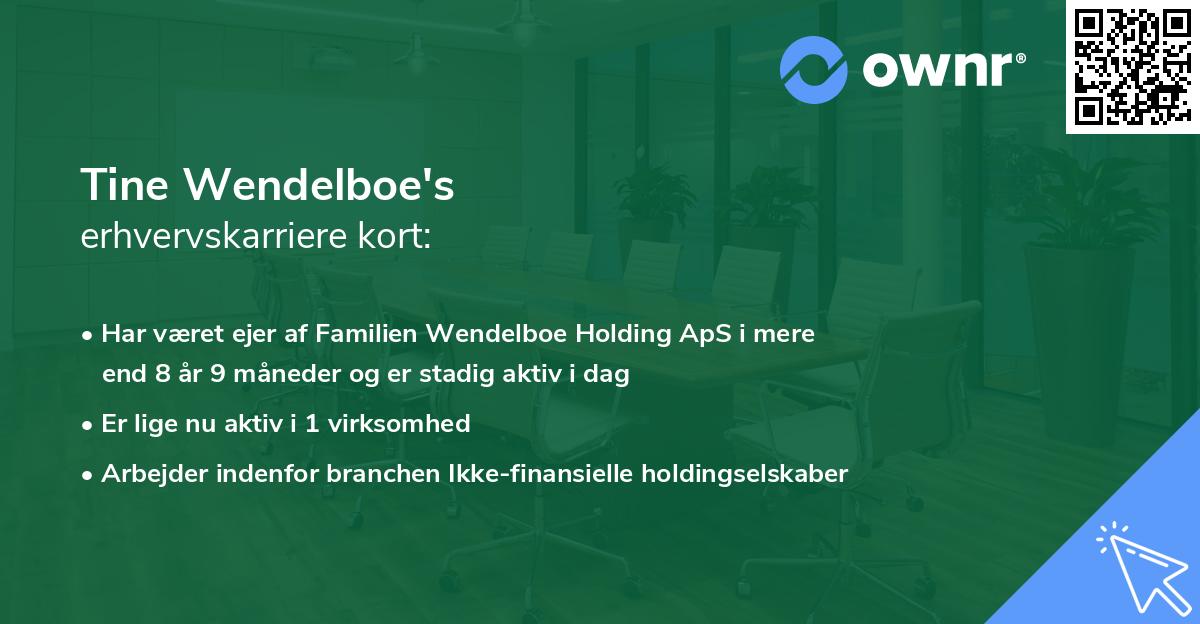 Tine Wendelboe's erhvervskarriere kort