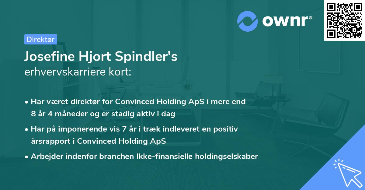 Josefine Hjort Spindler's erhvervskarriere kort