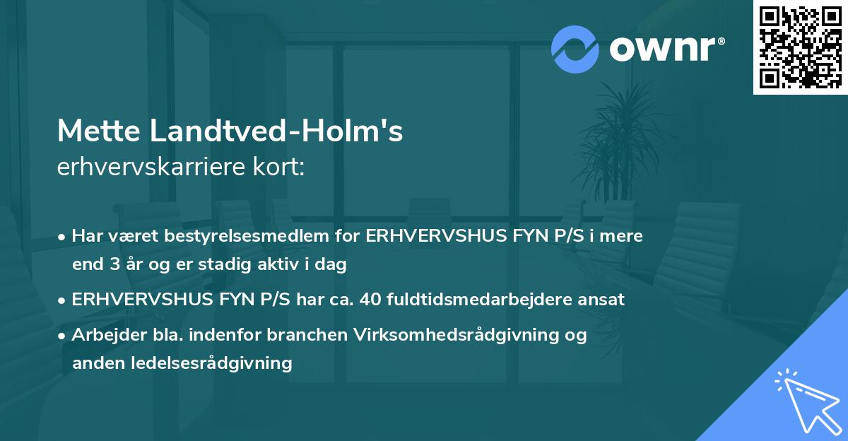 Mette Landtved-Holm's erhvervskarriere kort