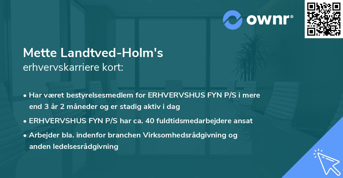 Mette Landtved-Holm's erhvervskarriere kort