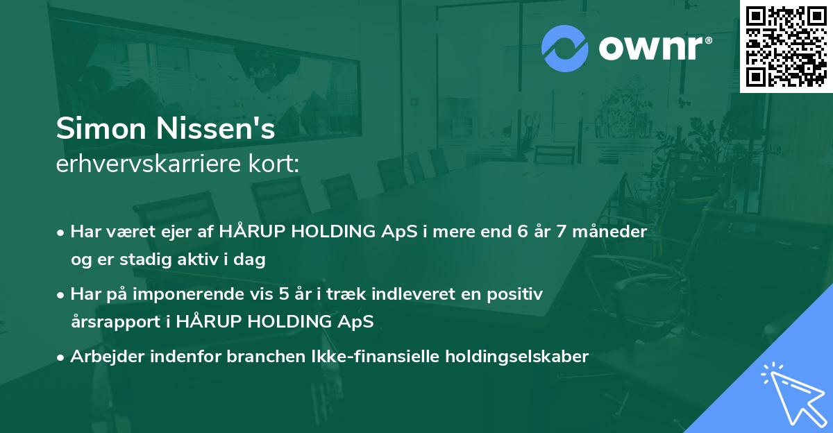 Simon Nissen's erhvervskarriere kort